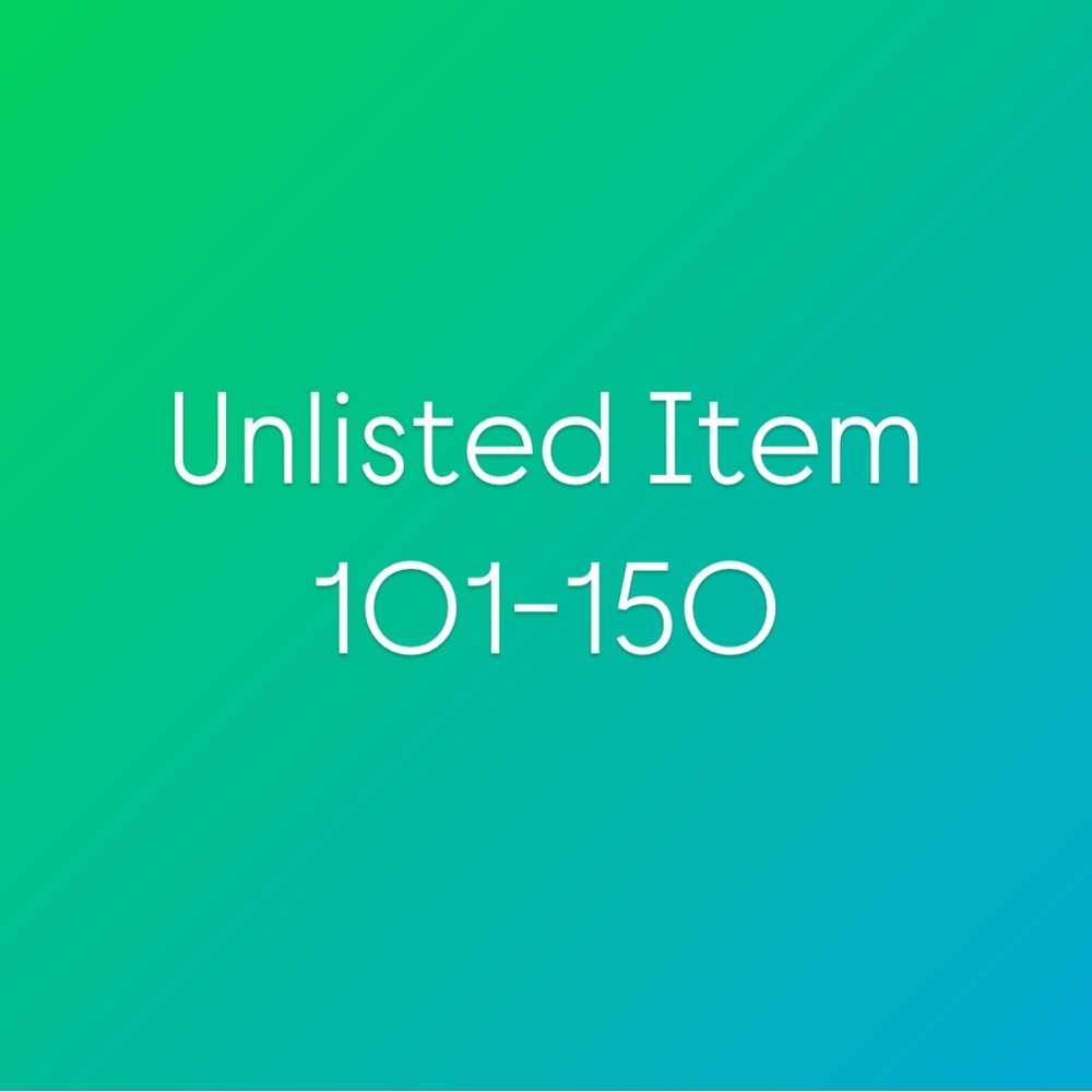 Unlisted Item 101-150